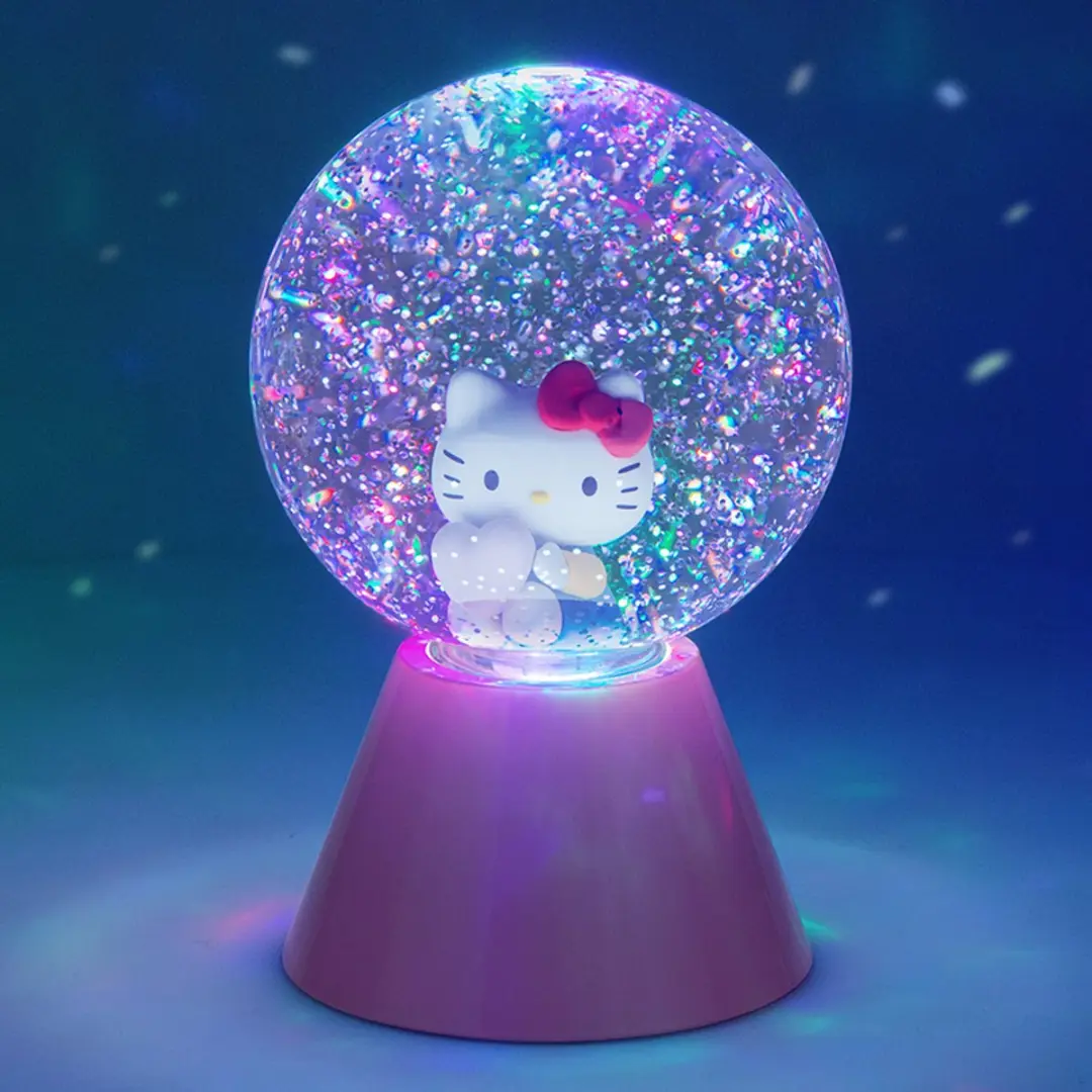 Hello Kitty Glitter Ball Lamp 17cm - Wit