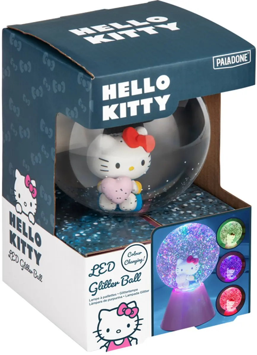Hello Kitty Glitter Ball Lamp 17cm - Wit