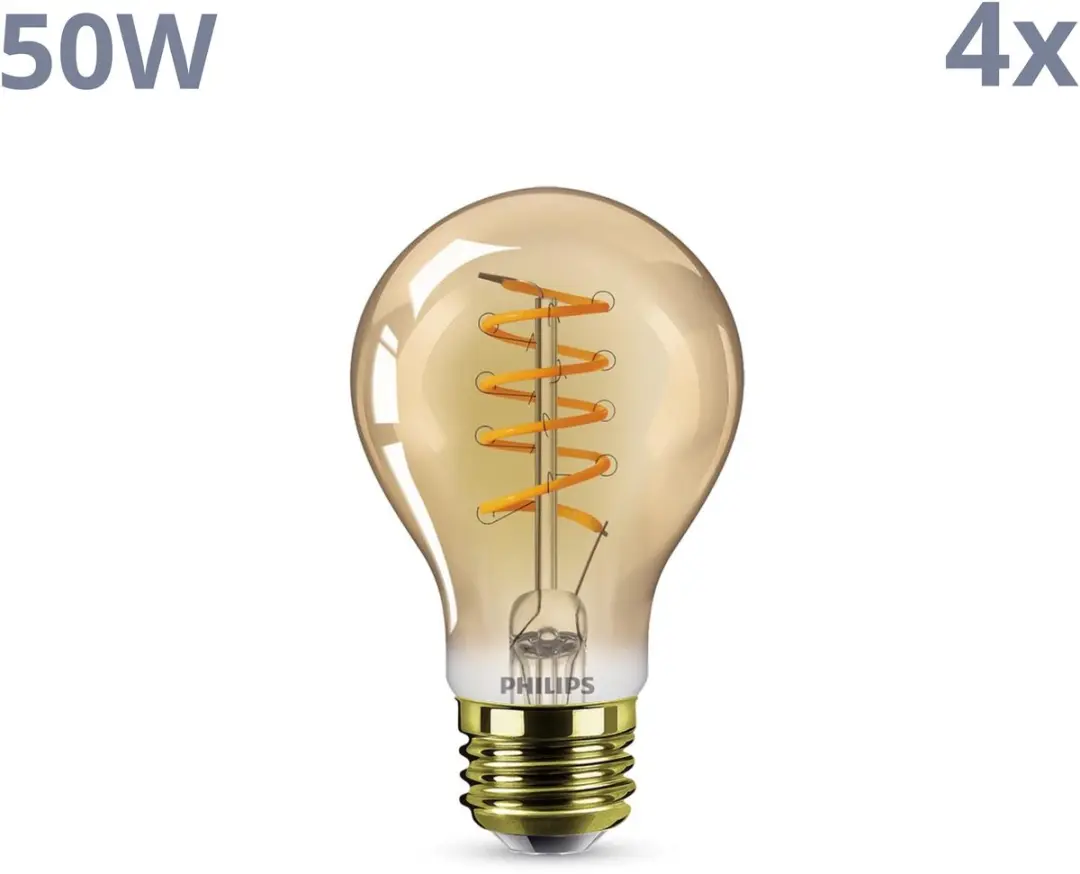 Philips LED Voordeelverpakking E27 WarmGlow Mat 7W - 4 Stuks