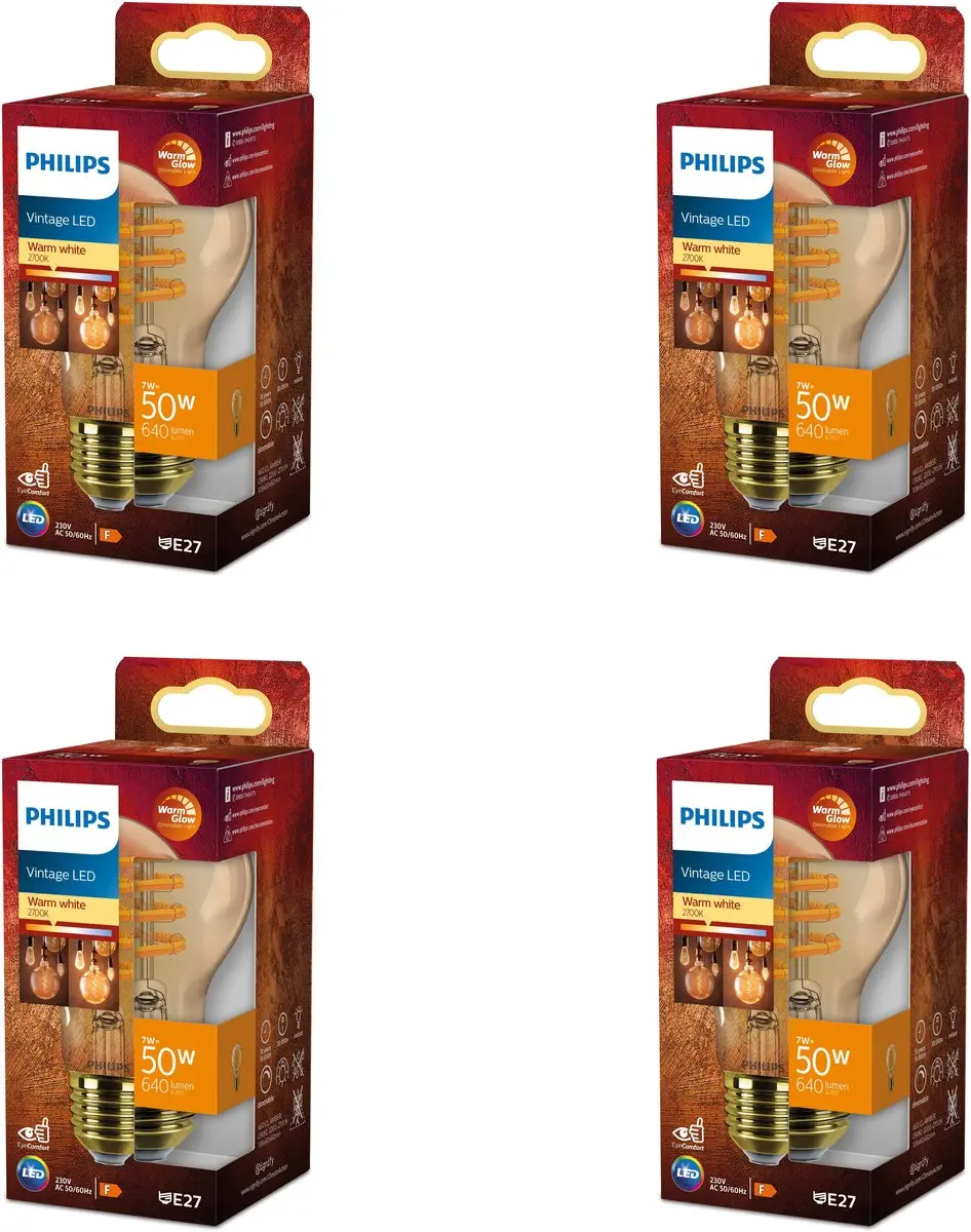 Philips LED Voordeelverpakking E27 WarmGlow Mat 7W