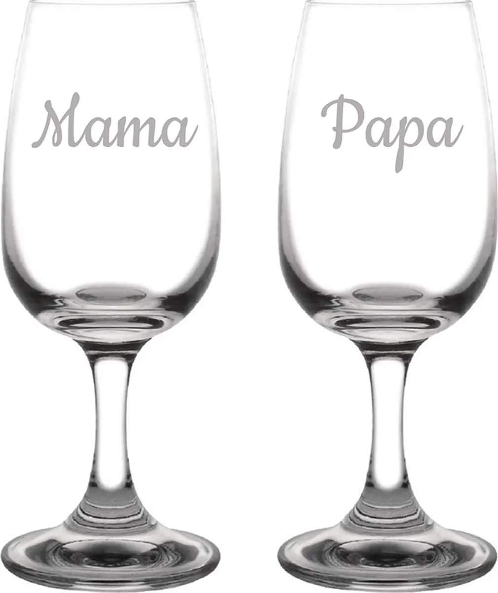 Olympia Gegraveerd Portglas 12cl Mama & Papa