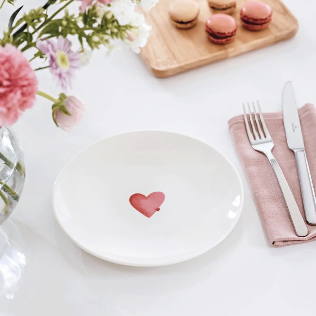 Villeroy & Boch Sending Love Frühstücksteller - 21,2 cm - Wit-rood