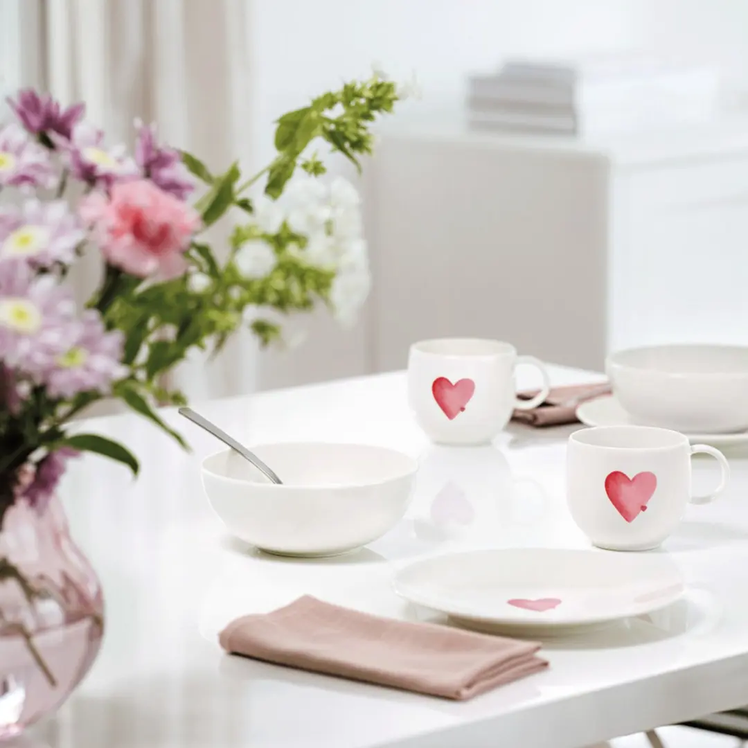 Villeroy & Boch Sending Love Frühstücksteller - 21,2 cm - Wit-rood