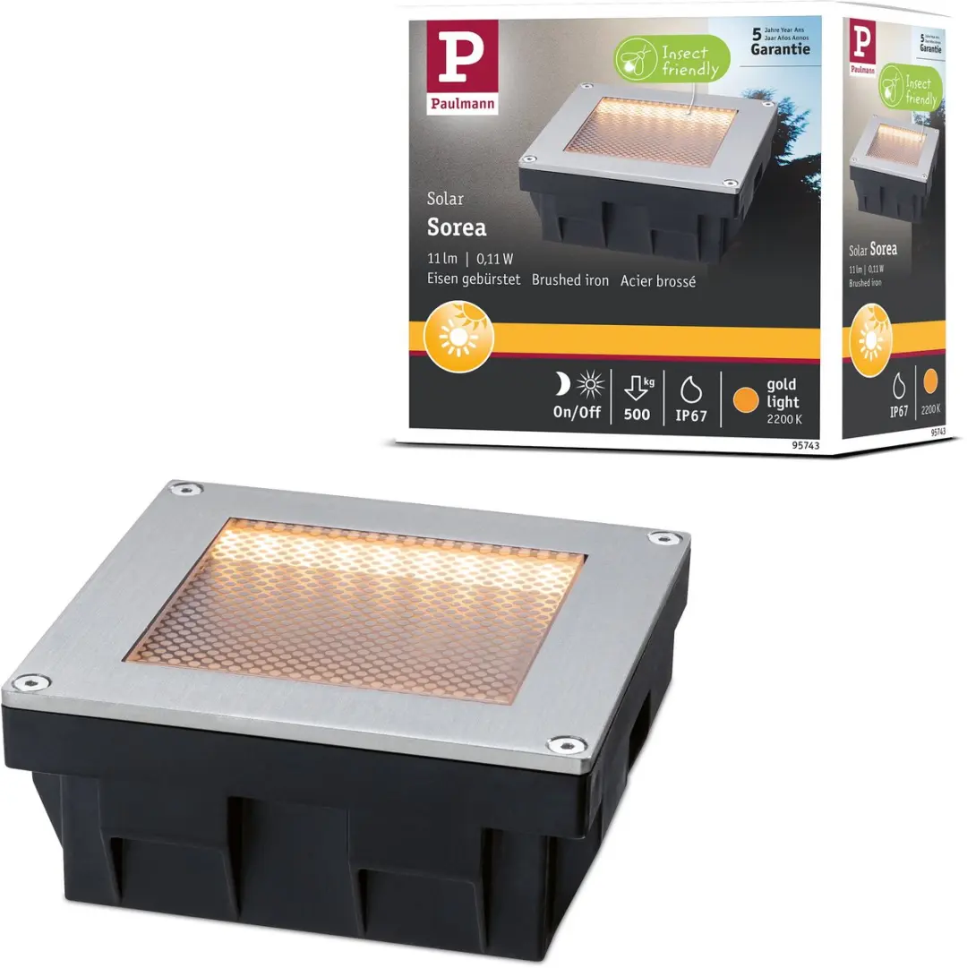Paulmann Sorea Solar LED Grondinbouwlamp 100x100mm