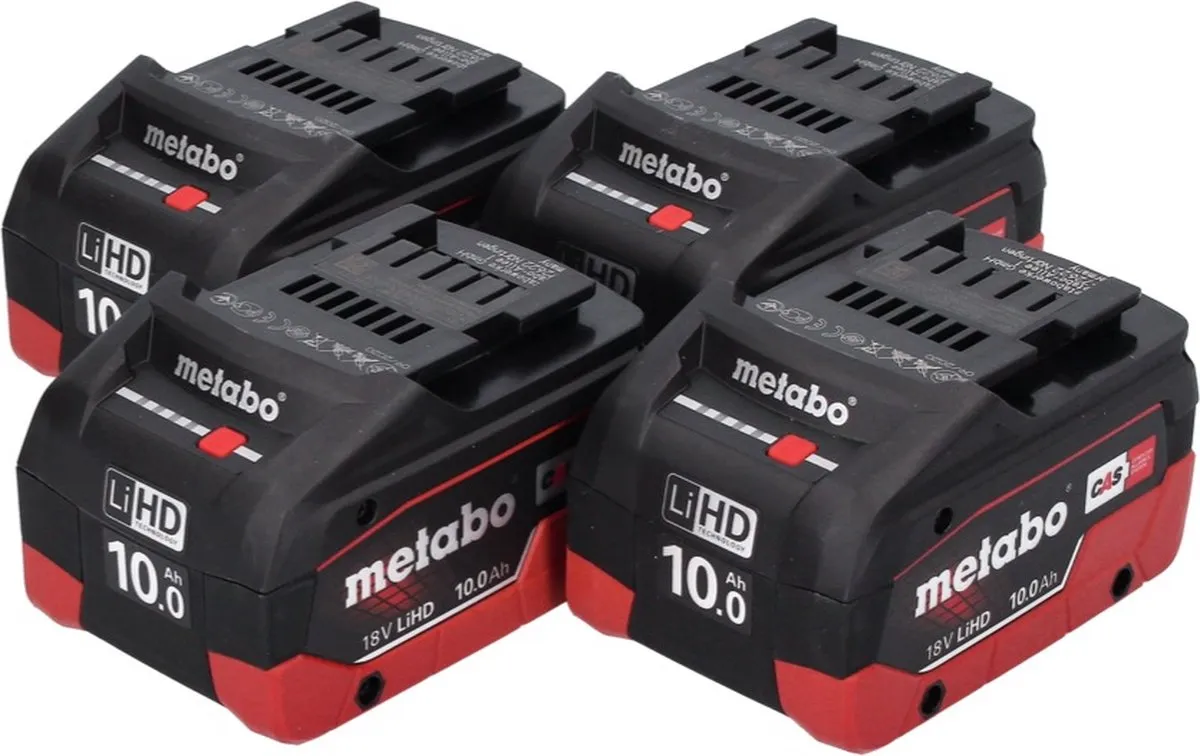 Metabo LiHD 18V 10.0Ah Accupack Set - 4 Stuks