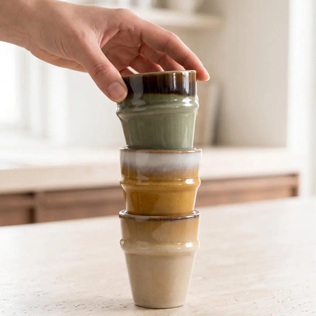 Cookinglife Espresso Kopjes Nomad Ridge 100ml - 6 Stuks - Groen