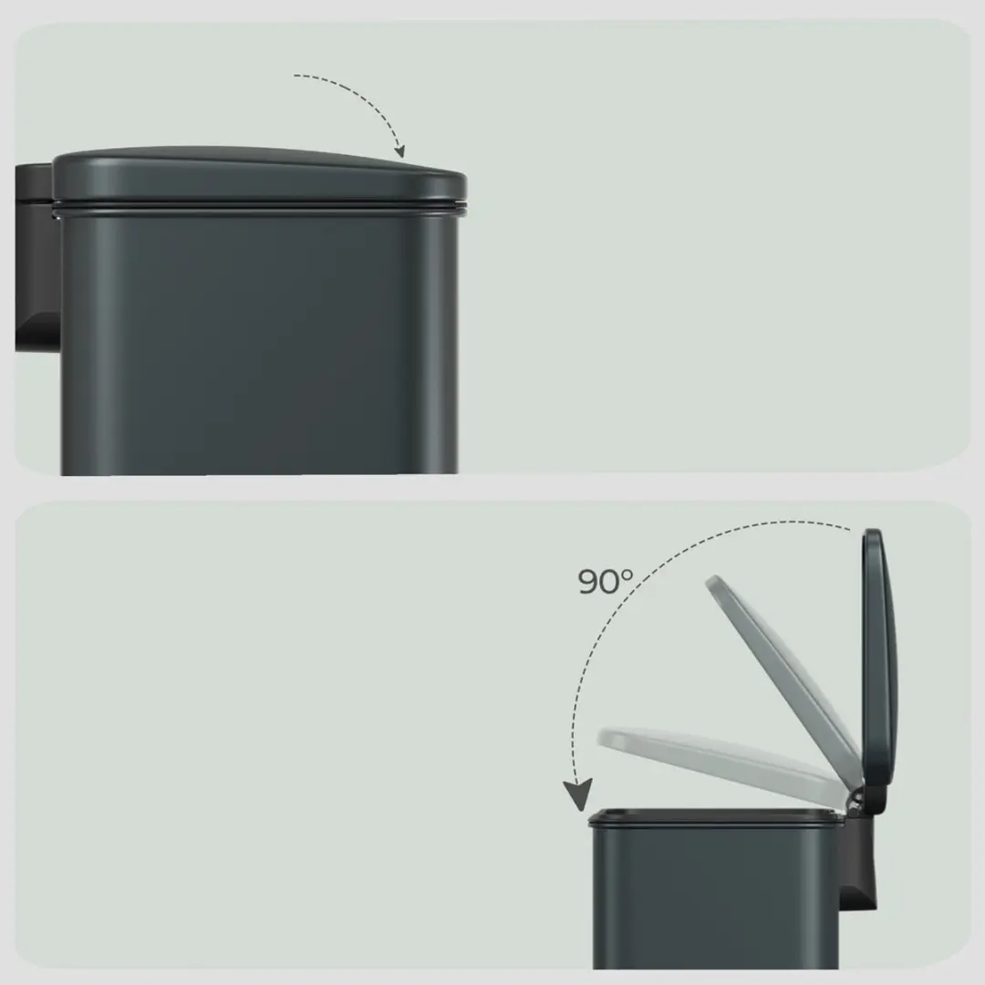 Songmics LTB540G02 Prullenbak 40L - Grijs - Softclose - 15 Zakken