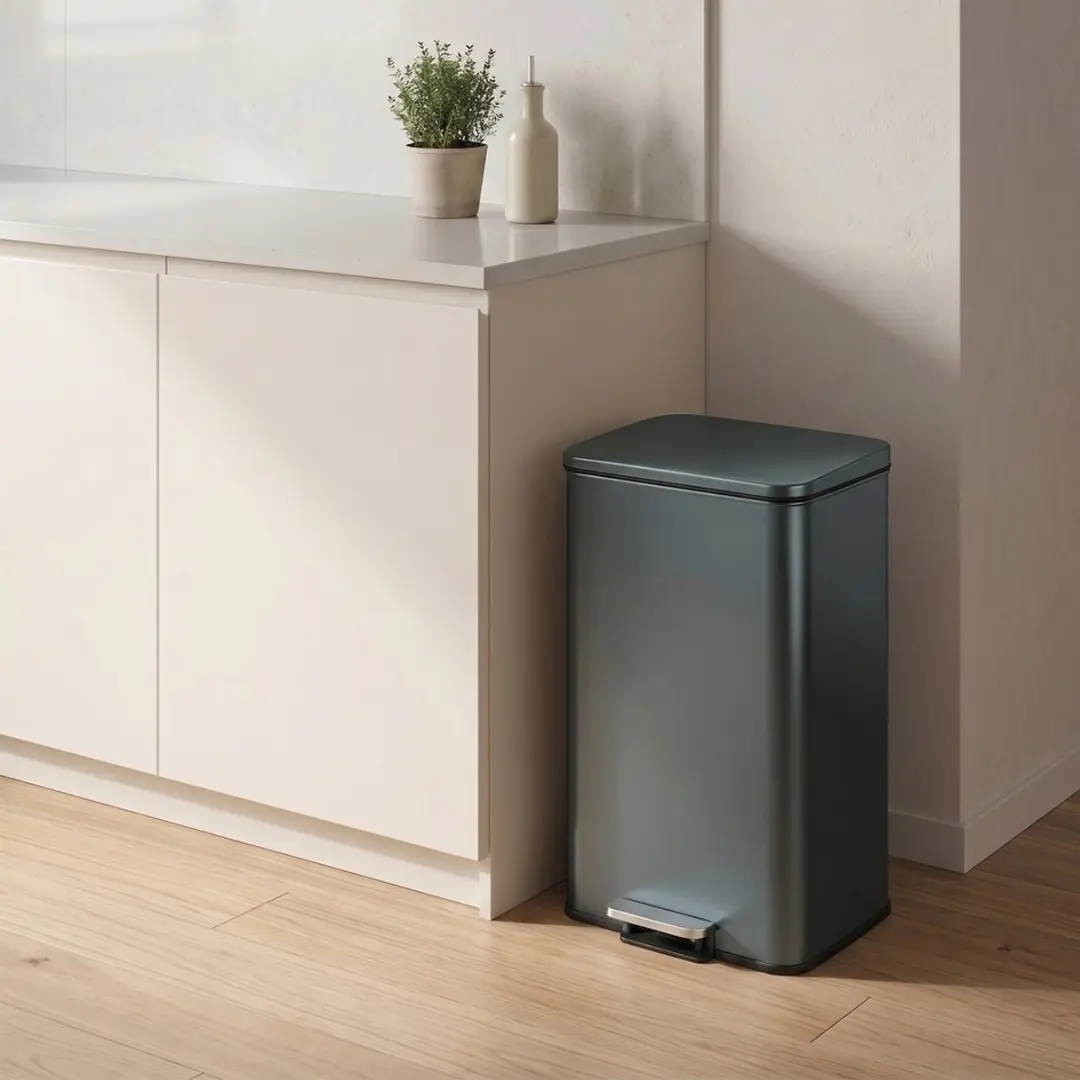 Songmics LTB540G02 Prullenbak 40L - Grijs - Softclose - 15 Zakken