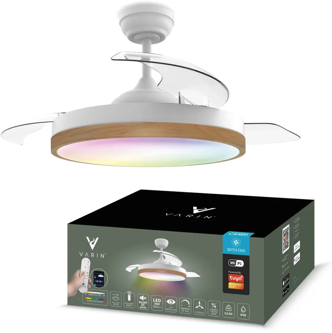 Varin Smart Plafondventilator LED RGBW 108cm