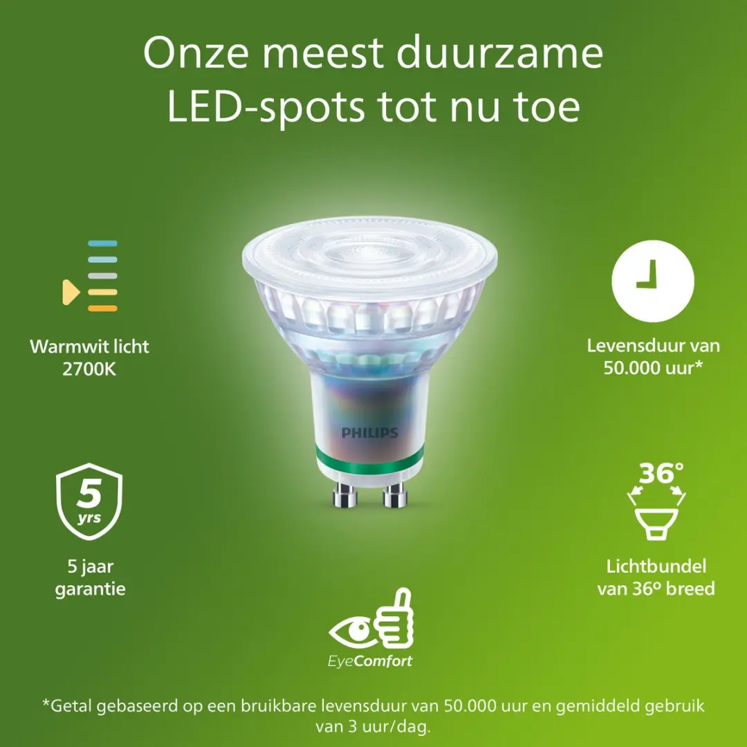 Philips LED Lamp 1.2W Warm Wit 2700K - 6 Stuks