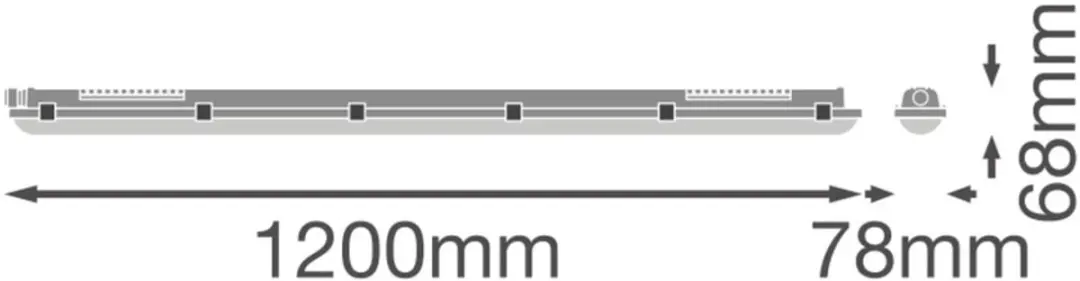 LEDVANCE Damp Proof Fit 31W LED Montagebalk 4960lm - 120cm - Wit/Grijs/Zwart