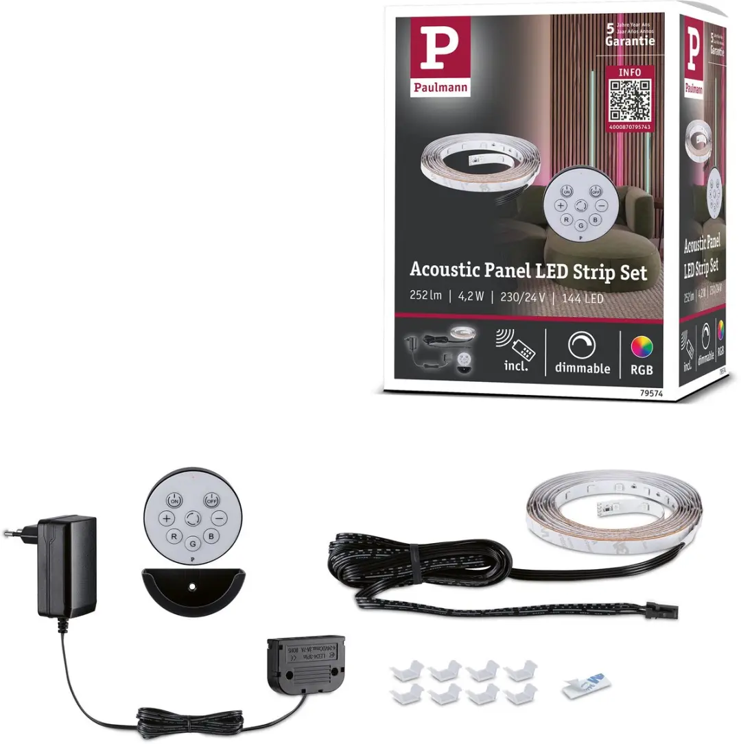 Paulmann LED Strip Akoestisch Paneel Basisset 2,4m RGB