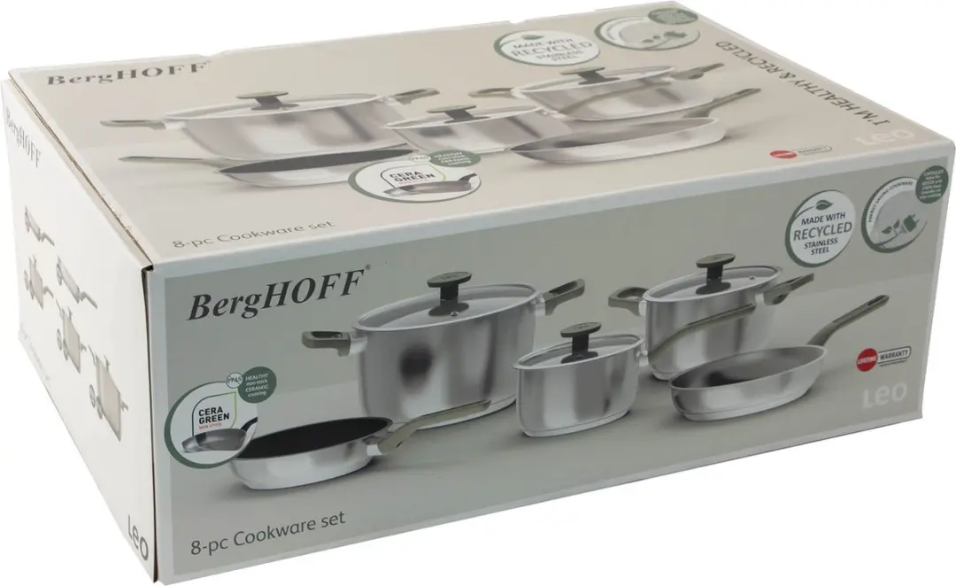 BergHOFF LEO 8-delige Kookpottenset 3950637 - 5 Pannen - Groen