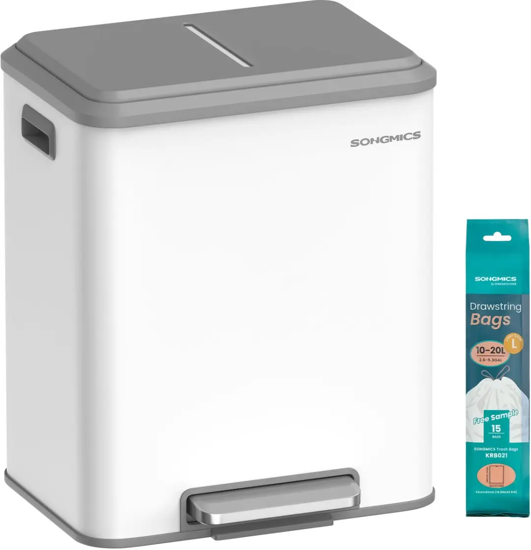 Songmics LTB544W02 Prullenbak Keuken 15L