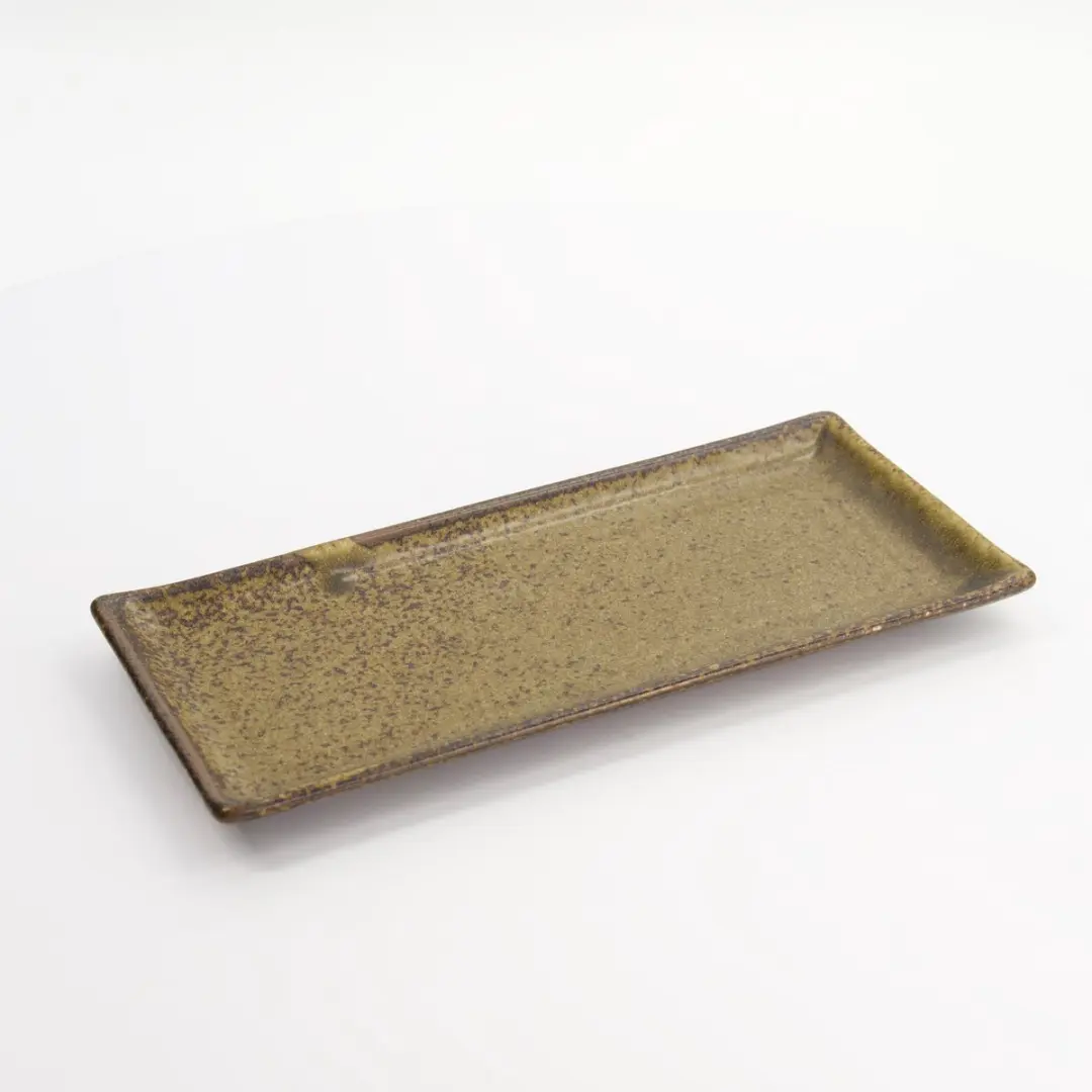 Tokyo Design Studio Mino Craft Bord - Rechthoekig 28,5x12,5cm - Bruin