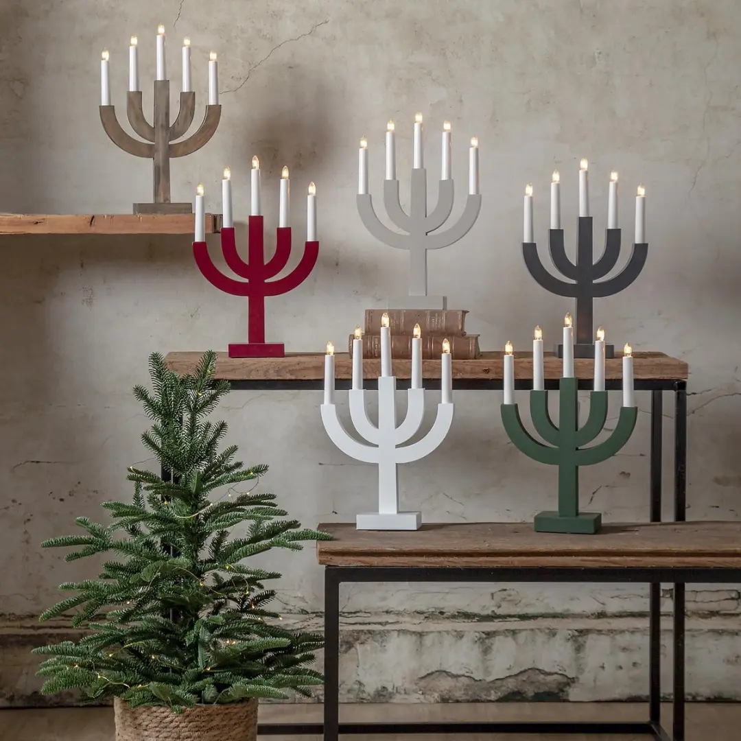 Star Trading Selma Donkergrijze Kandelaar 5-Lichts - 15W