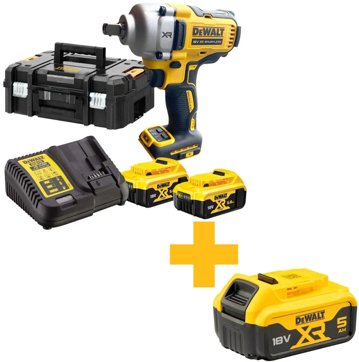 DeWalt DCF892P2T Accu Slagmoersleutel 18V XR - 12 Stuks