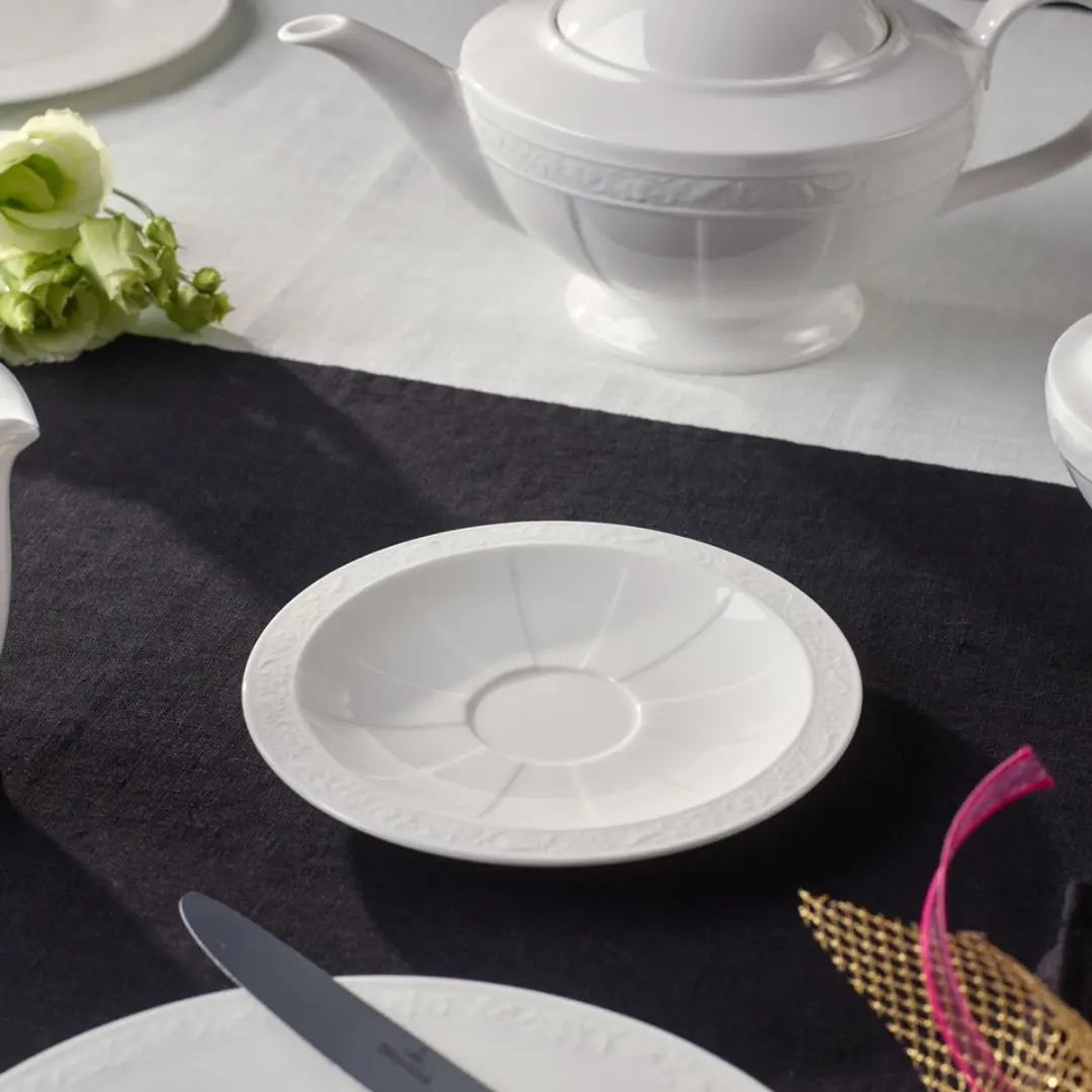 Villeroy & Boch Untertassen White Pearl Ø16cm - Set van 6