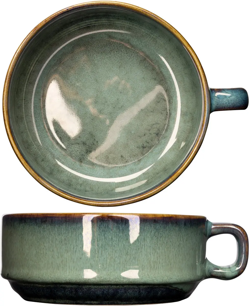 Cosy&Trendy Jade Soepkom met oor - Set van 6 - Ø12.5cm