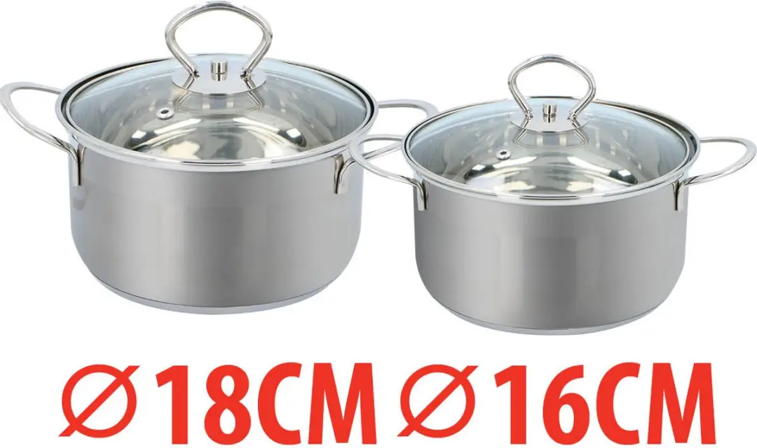 Alpina 7-delige Pannenset RVS - Inductie/Gas/Keramisch 1.8L/2.4L/3.4L - Zilver