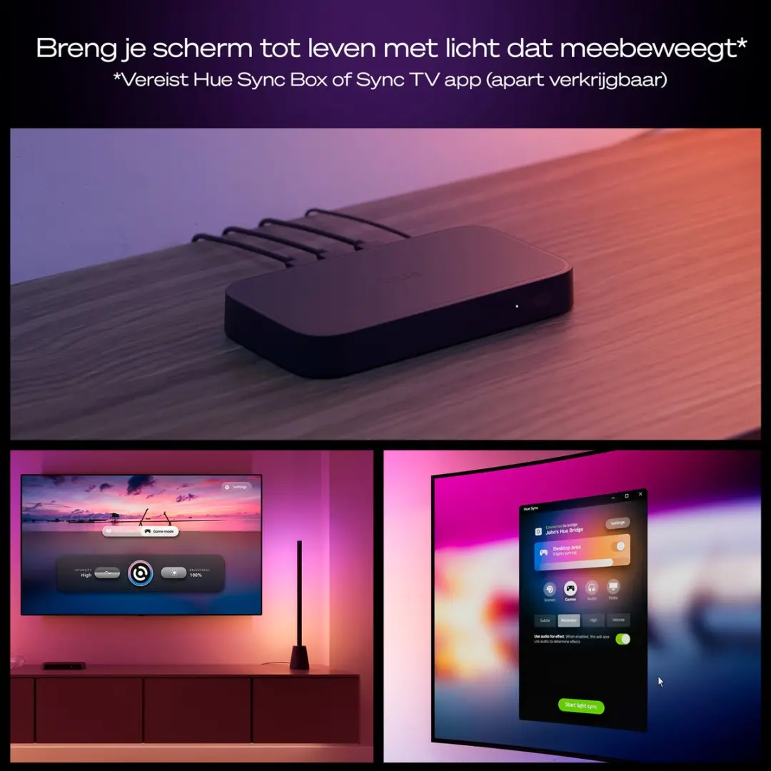 Philips Hue Play LED Tafellamp - 5,8W RGBW - Zwart - afbeelding 6 van 6