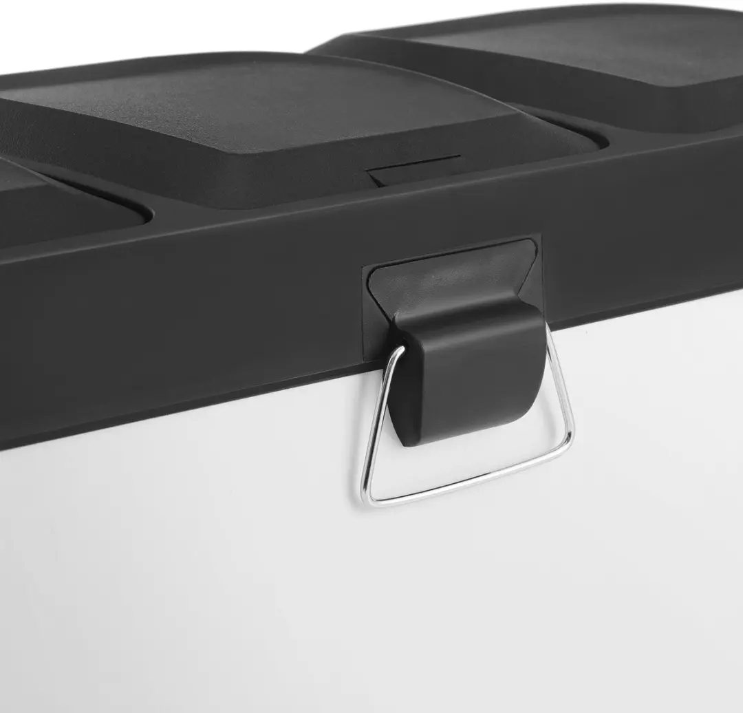 Songmics LTB54W Prullenbak Keuken 54L - 3 Vakken - Wit-Zwart - afbeelding 6 van 6
