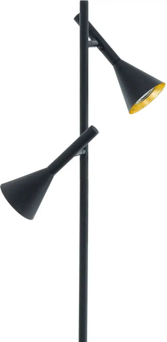Eglo Cortaderas Vloerlamp GU10 - 144,5cm - Zwart/Goud - Dimbaar