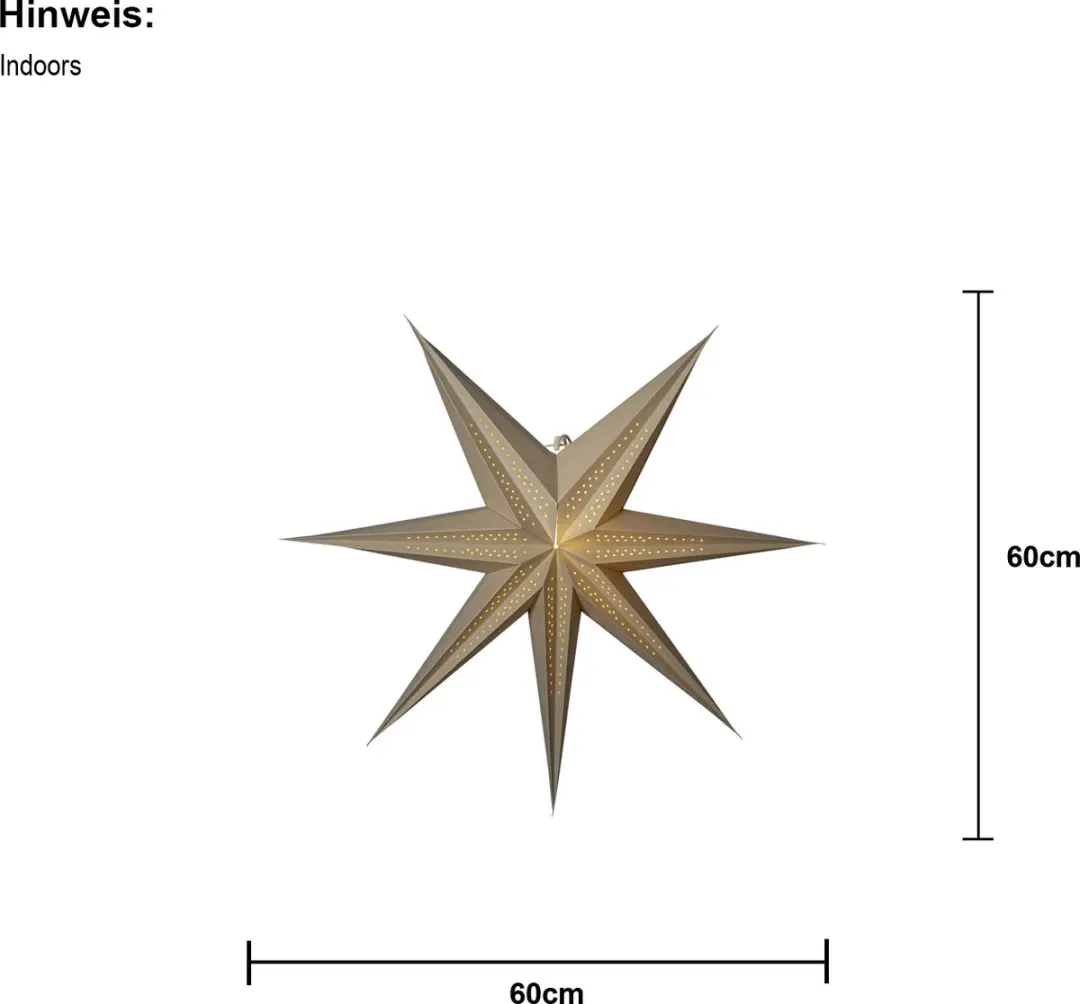 Star Trading Point Grote Papieren Ster Beige Ø60cm