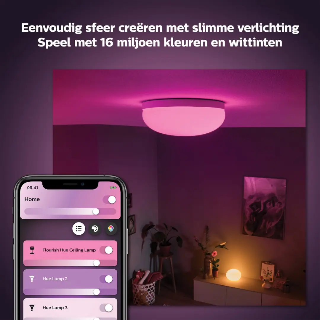 Philips Hue Flourish Plafondlamp 32W - 35,9cm - Wit