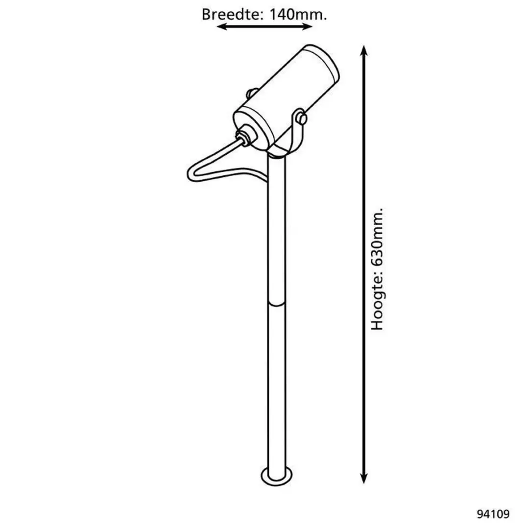 Eglo Riga 1 LED Grondspies 5W - RVS