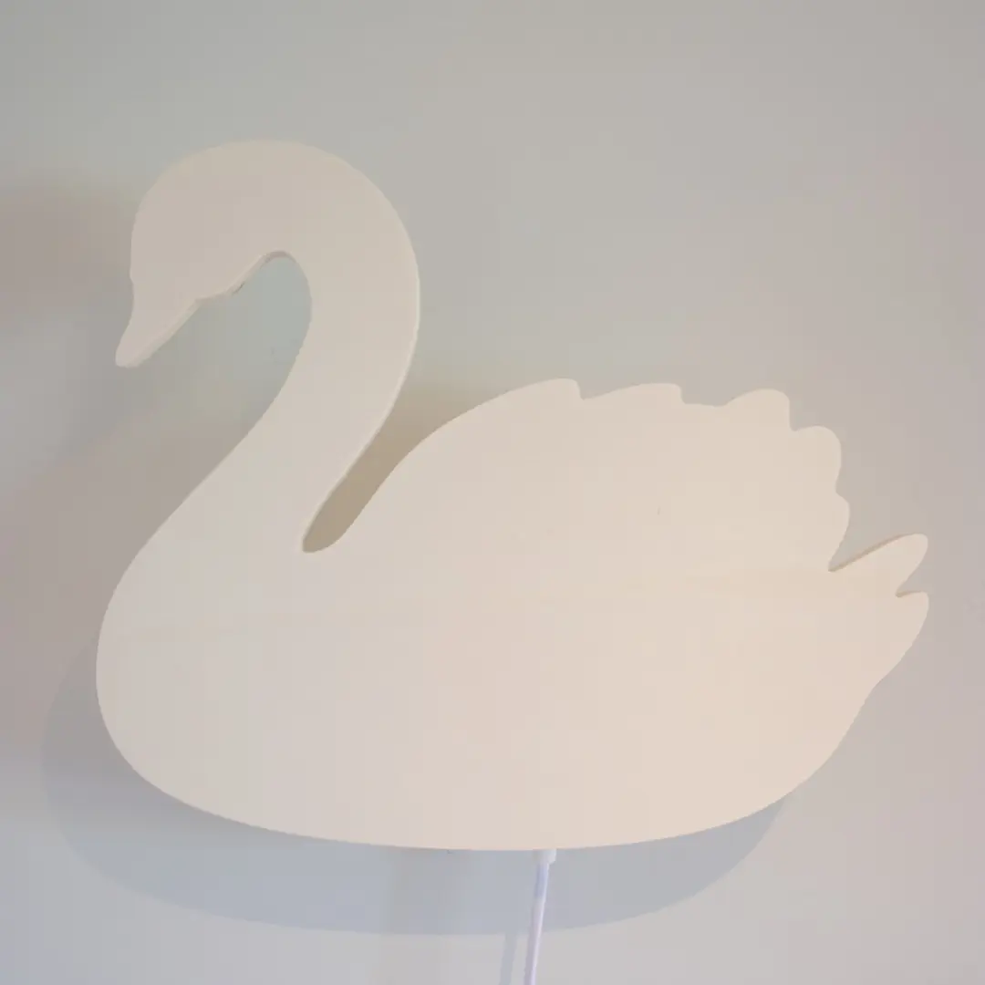 TreeToys Houten Wandlamp Zwaan - 1 Lichtpunt