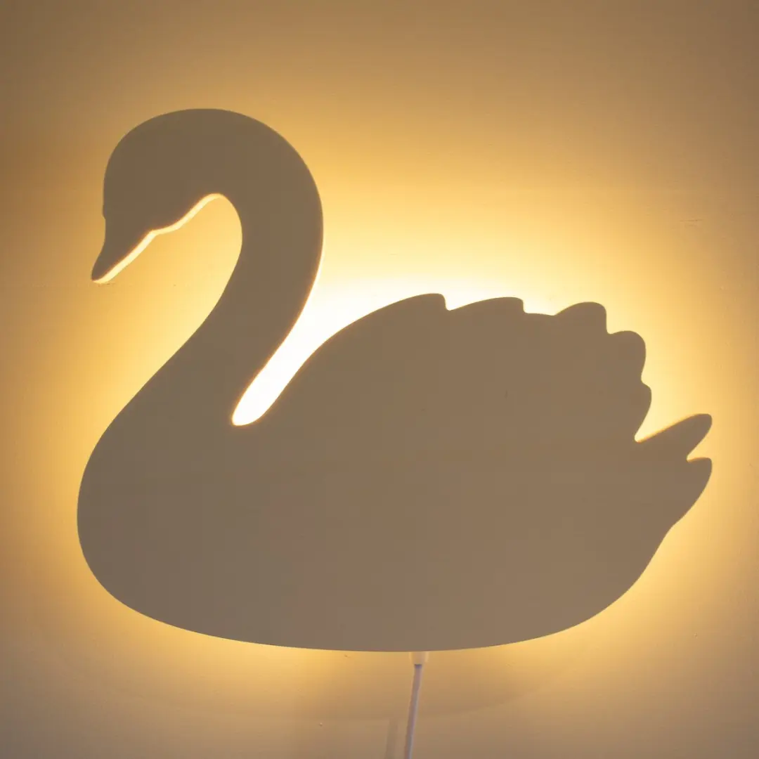 TreeToys Houten Wandlamp Zwaan