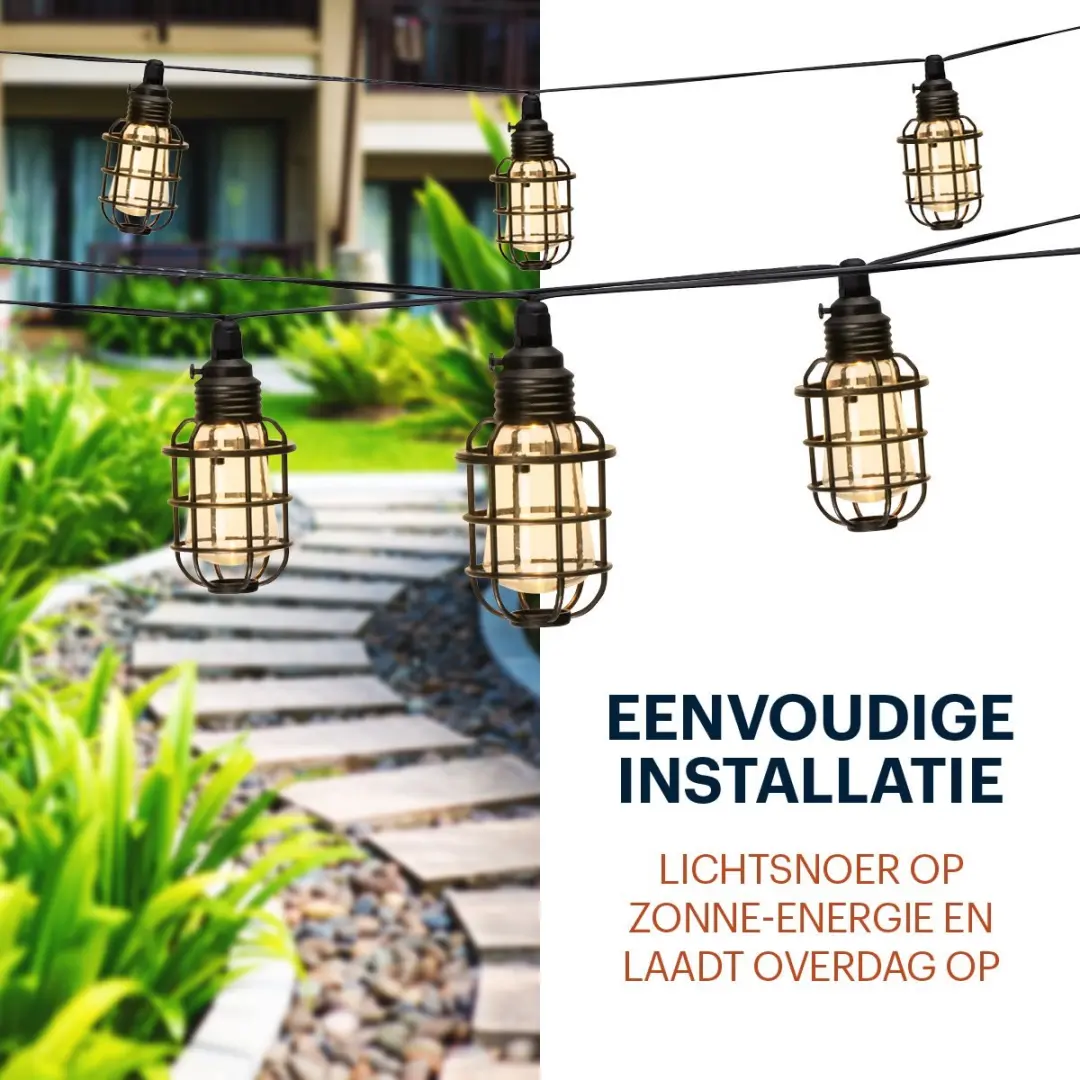 Grundig Solar Tuinverlichting 10 LED - Warm Wit - IP44