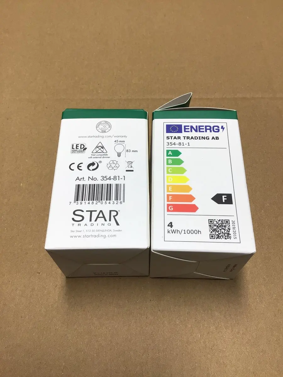 Star Trading E14 4W Super Warm Wit Bol - Helder