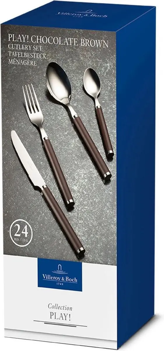 Villeroy & Boch Play! Bestekset Chocolate Brown - 24-delig