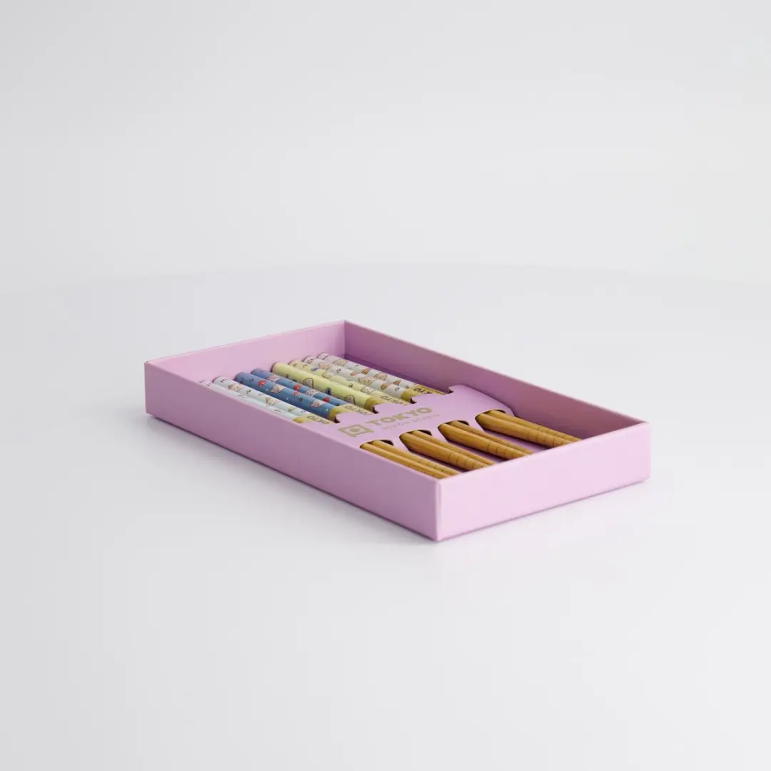Tokyo Design Studio Kinder Eetstokjes Set - 5 Stuks - Katten Tayaki