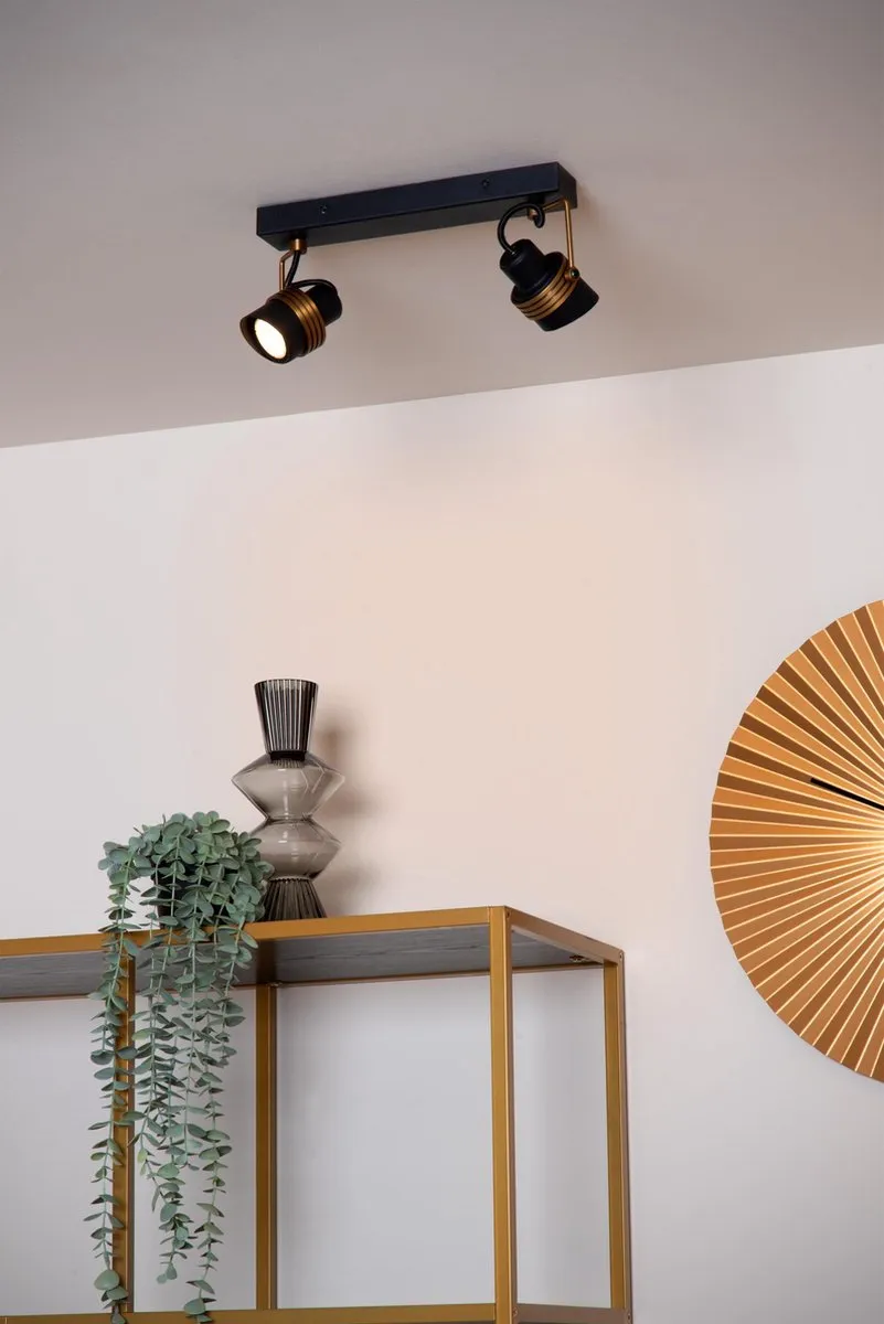 Lucide TUNDRAN Plafondspot 2xGU10 - Zwart