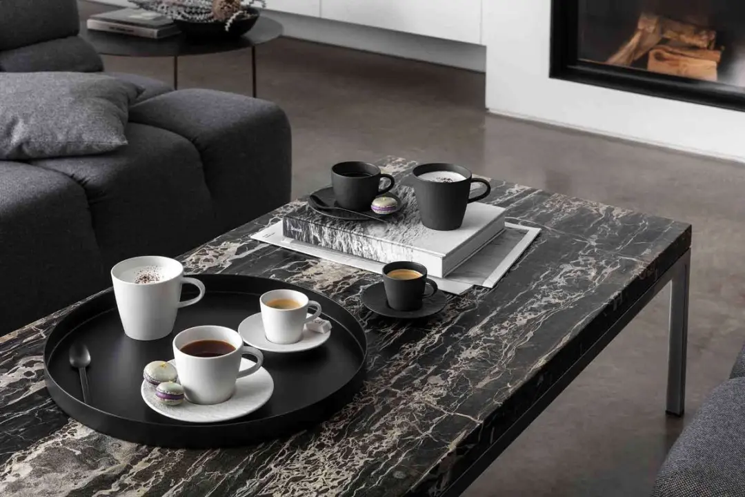 Villeroy & Boch Manufacture Rock Espressokopje & Schotel 60ml - Zwart