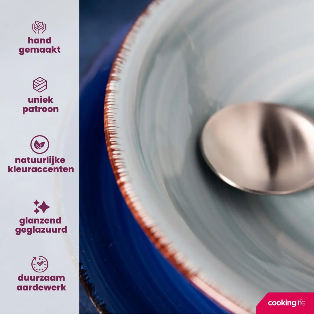Cookinglife Kom Delice Blauw - 6 Stuks ø 14cm