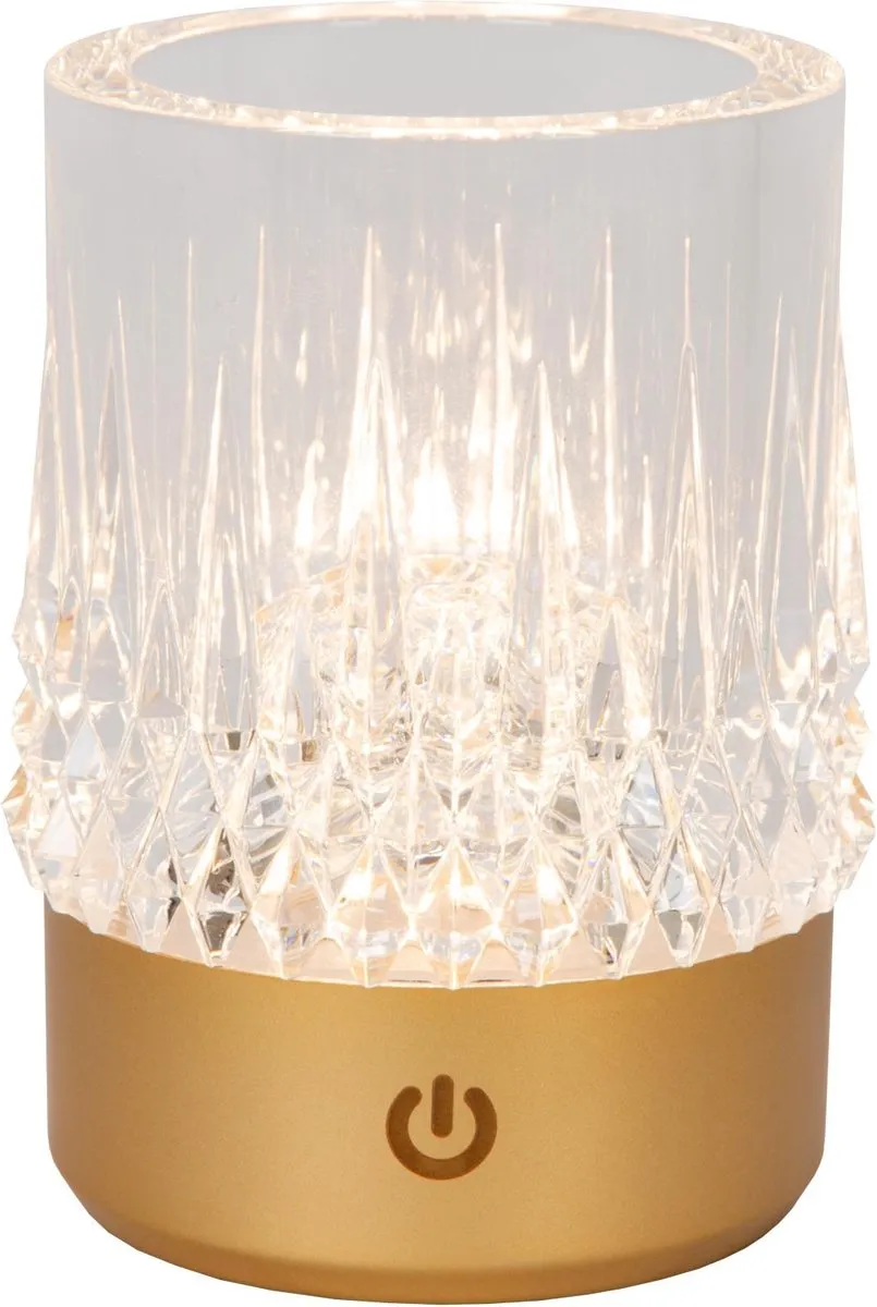 Lucide Lily Oplaadbare Tafellamp - Mat Goud/Messing - 3 Stuks