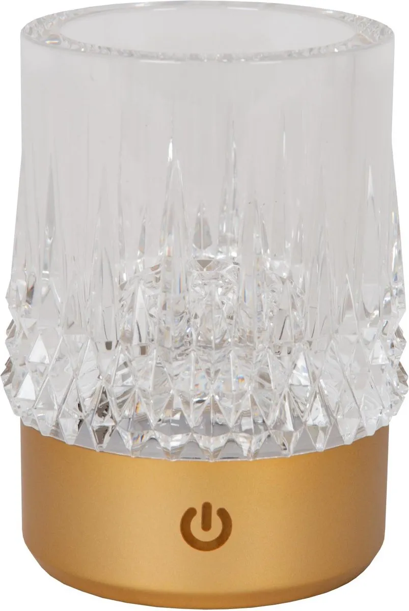 Lucide Lily Oplaadbare Tafellamp - Mat Goud/Messing - 3 Stuks