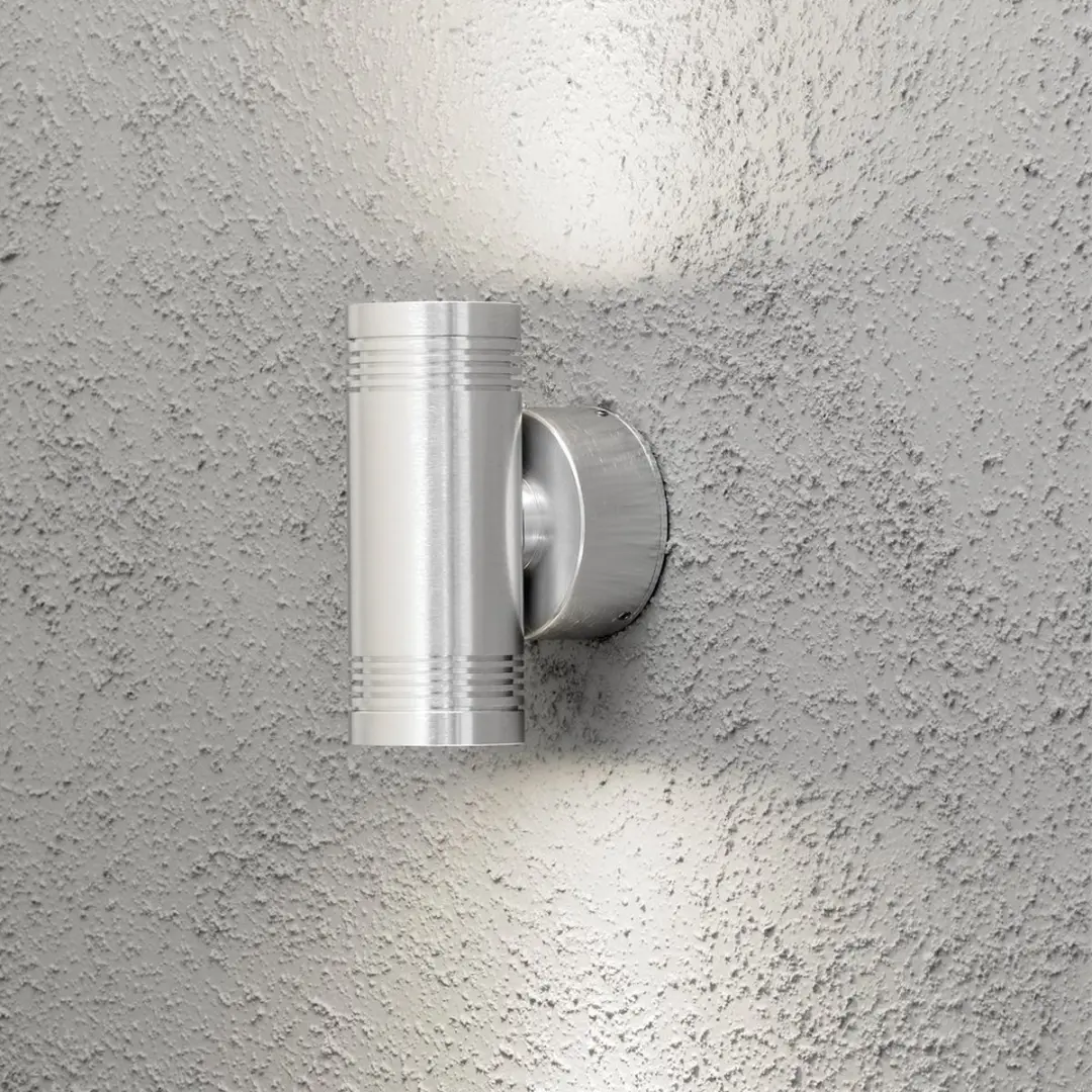 Konstsmide Monza LED Wandspot Twin 2x 1W - 3000K - Zilver - afbeelding 5 van 6