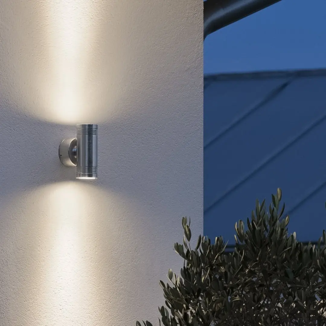 Konstsmide Monza LED Wandspot Twin 2x 1W - 3000K - Zilver - afbeelding 4 van 6