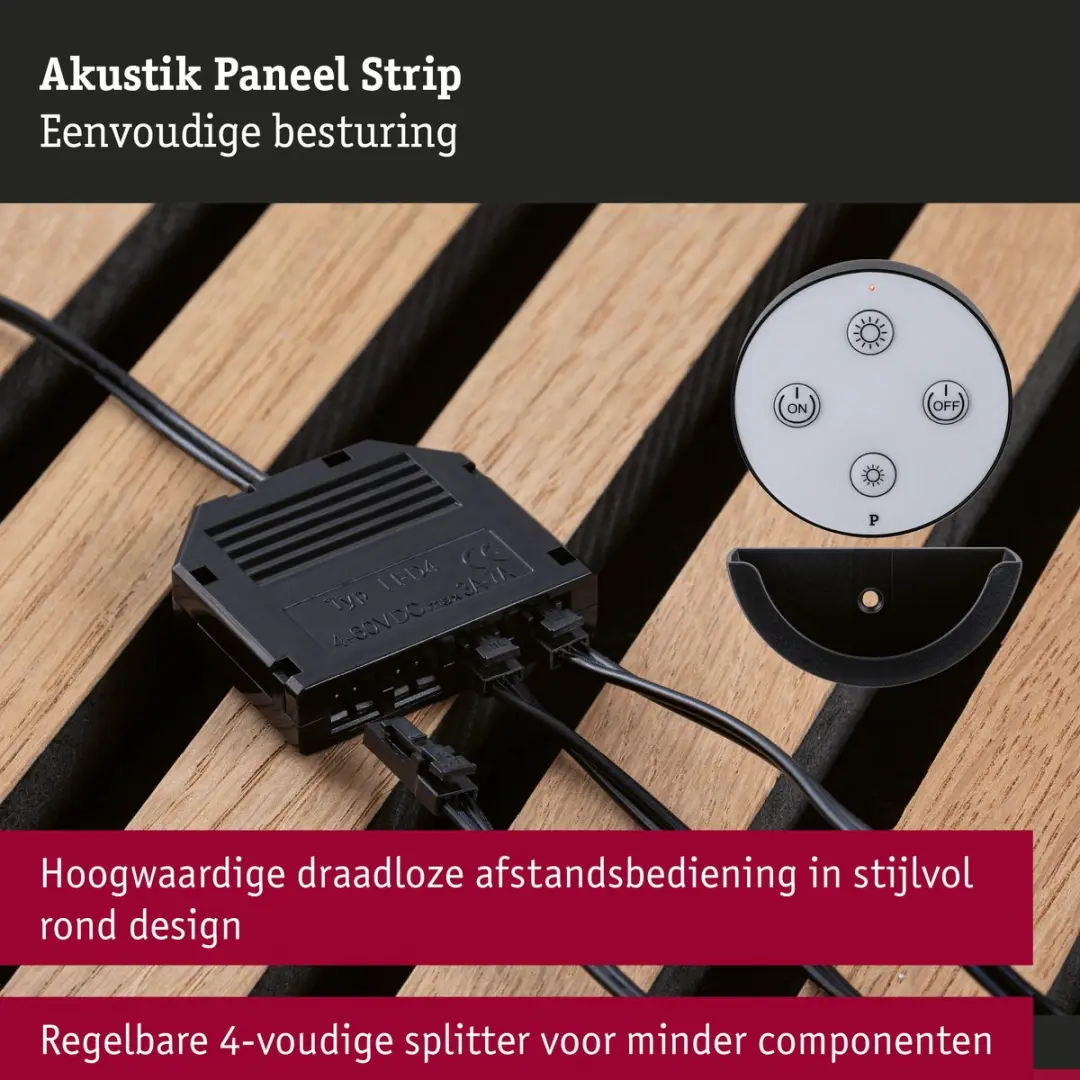 Paulmann LED Strip Akoestisch Paneel Uitbreiding 2,4m RGB - Zwart - afbeelding 6 van 6