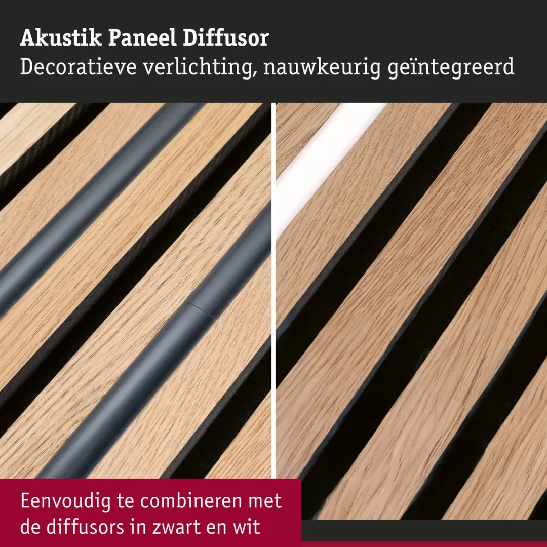 Paulmann LED Strip Akoestisch Paneel Uitbreiding 2,4m RGB - Zwart
