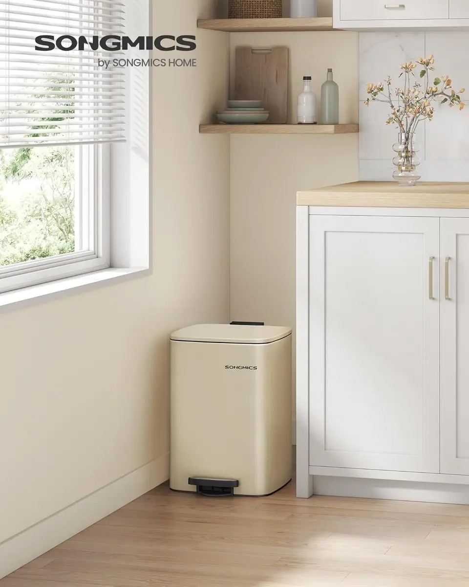 Songmics Keukenprullenbak LTB592A02 - 20L - Pedaalemmer - Beige