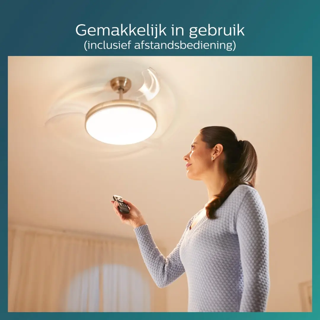 Philips Atlas LED Plafondlamp met Ventilator 48,5cm - Nikkel - afbeelding 3 van 6