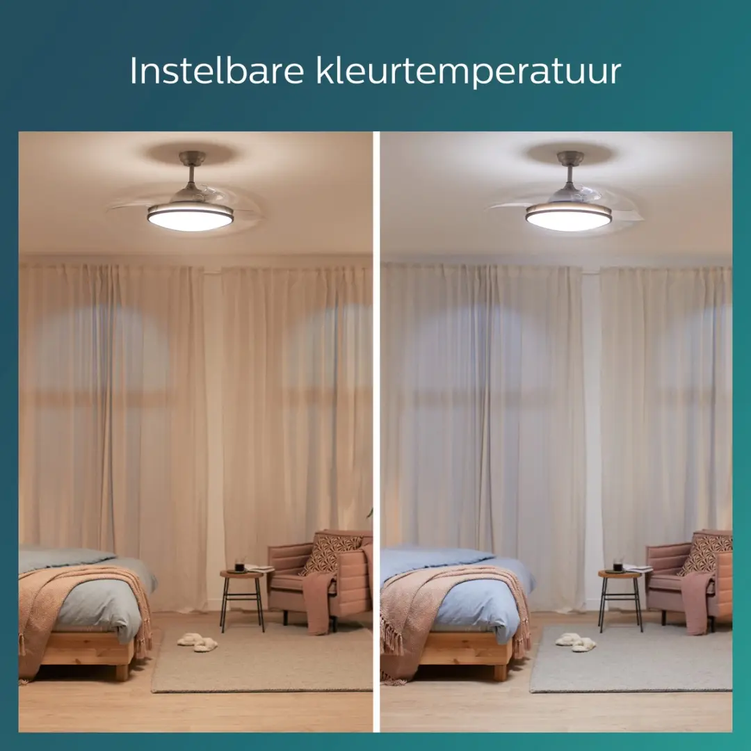 Philips Atlas LED Plafondlamp met Ventilator 48,5cm - Nikkel - afbeelding 6 van 6