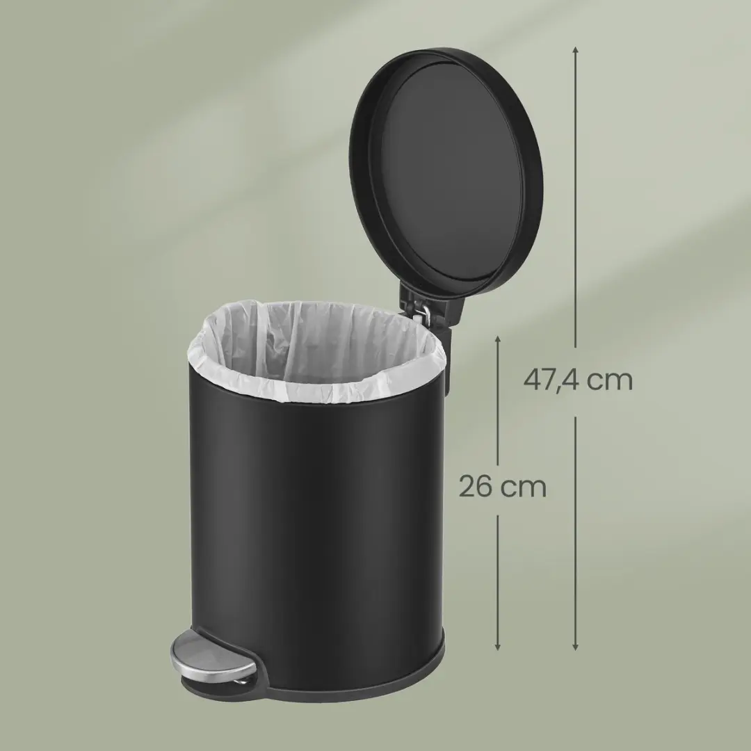 Songmics LTB016BZ02 Badkamerprullenbak 6L - Zwart
