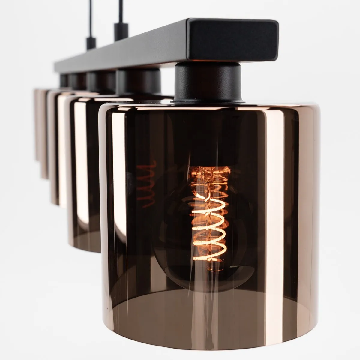 Eglo Cadley Hanglamp 5x E27 - 121cm - Zwart/Koper